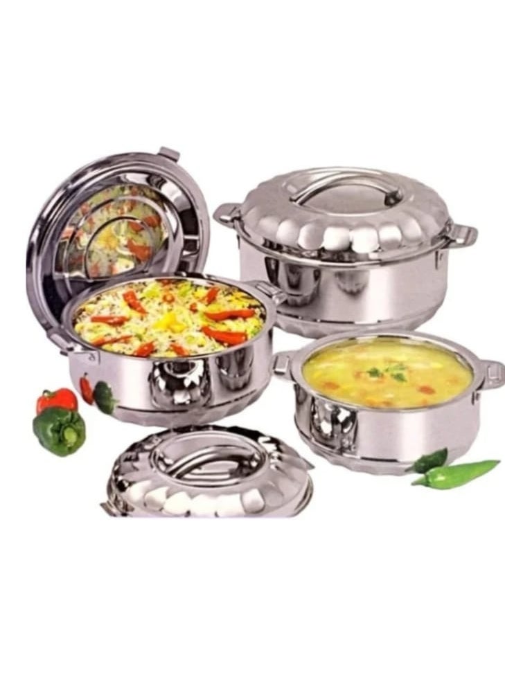 3-Piece Insulated Stainless Steel Hot Pot Set – 7500ml / 5000ml / 3500ml Sizes – Thermal Food Storage Containers – Indian Made - Image 2
